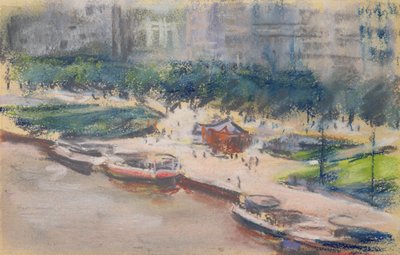 The Landing Place at Jungfernstieg, Hamburg, 1910 by Max Liebermann